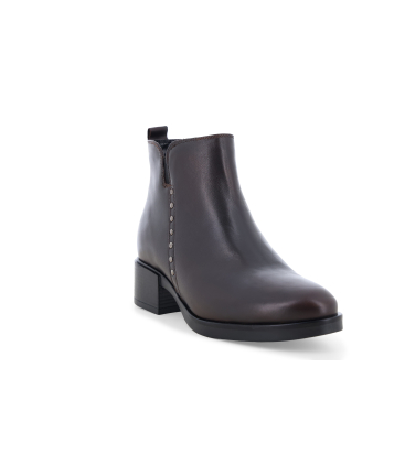 Stivaletto donna in morbida pelle marrone k91851q