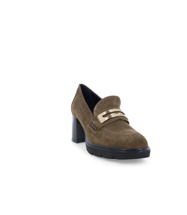 Mocassino donna in camoscio marrone l5264q