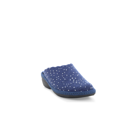 Pantofola donna in tessuto blu pd306q