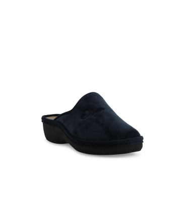 Pantofola donna in tessuto blu pd407q