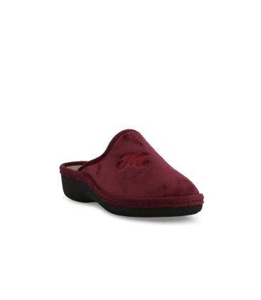 Hausschuh Damen aus Textil Bordeaux pd407q