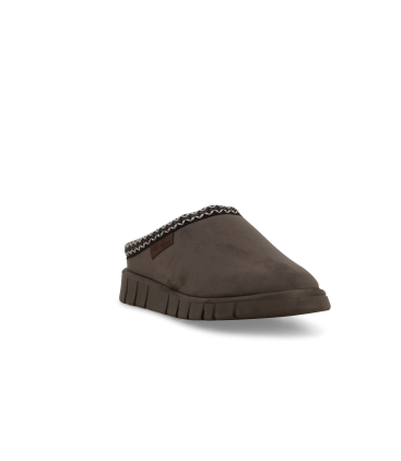 Pantofola donna in camoscio beige camel pd533q