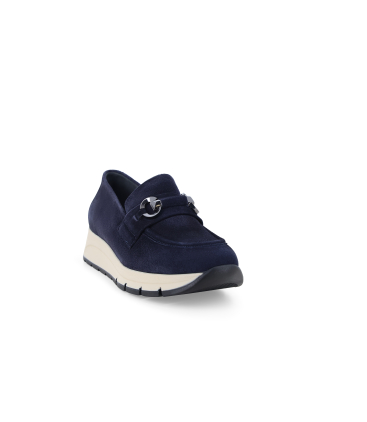 Mocassini donna in camoscio blu navy r25083q