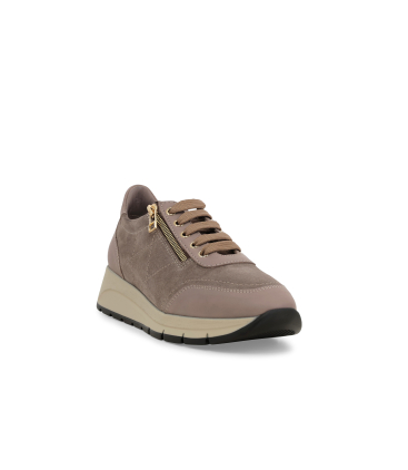 Sneakers donna comode in pelle beige r25093q