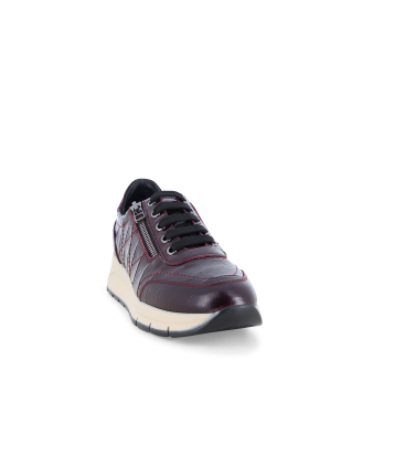 Sneaker Damen comode aus Leder Bordeaux r25099