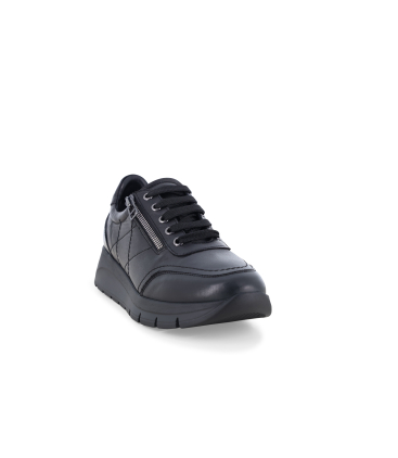 Sneakers donna comode in pelle nero r25100
