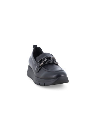 Mocassino donna comodo in pelle nero r25102