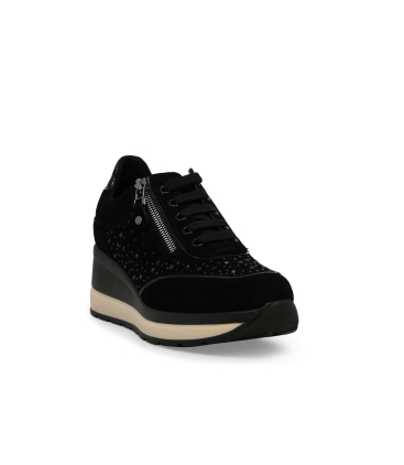 Sneakers donna comode in camoscio bordo r25563q