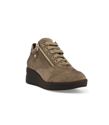 Sneakers donna in camoscio beige r25625q