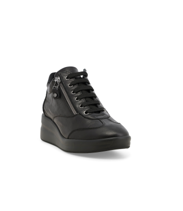 Sneakers donna in pelle nero r25625q