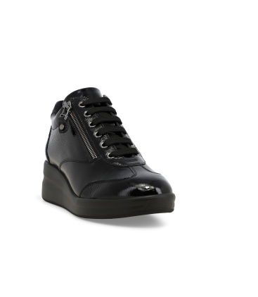 Sneakers donna in vernice nero r25625q