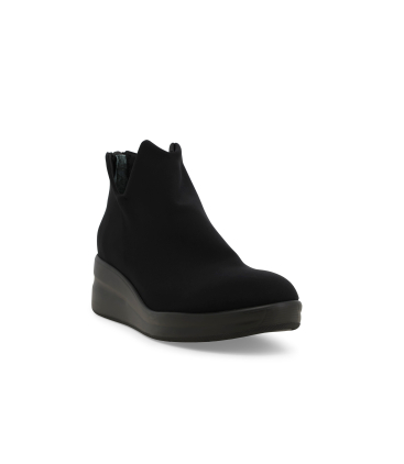 Stivaletto donna in tessuto elastico nero r25627q