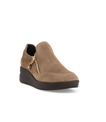Sneakers donna in camoscio beige r25634q