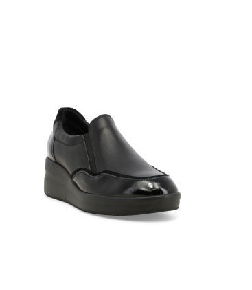 Sneakers donna in camoscio e vernice nero r25641q