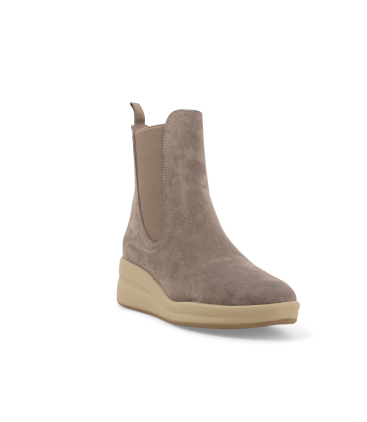 Stivaletto donna in camoscio beige r25651q