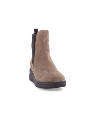 Stivaletto donna in camoscio beige taope r25651q