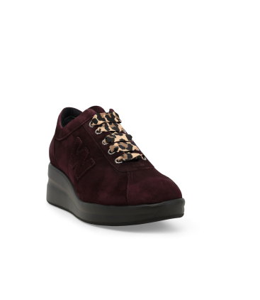 Sneakers donna in camoscio comode bordeaux r25656q