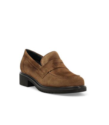 Mocassino donna in camoscio morbidissimi marrone chiaro r35512q