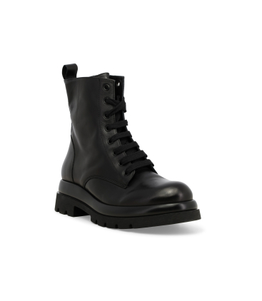 Stivaletto anfibio donna in pelle nero r45385q