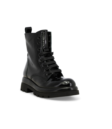 Stivaletto donna in vernice nero r45385q