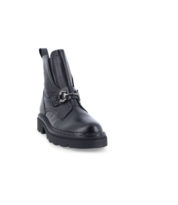 Stivaletto donna in pelle con cerniera laterale nero r45440q