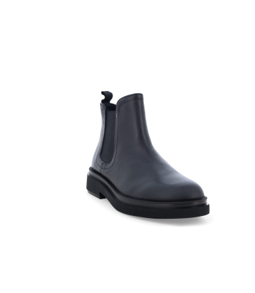 Stivaletti donna con elastico e cerniera in pelle morbida nero r45456