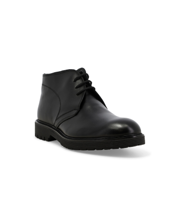 Stivaletto uomo allacciato in pelle nero u0550q