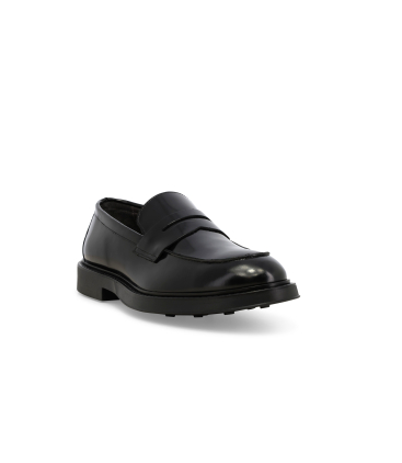 Mocassino uomo classico in pelle di vitello abrasivato nero u24647q