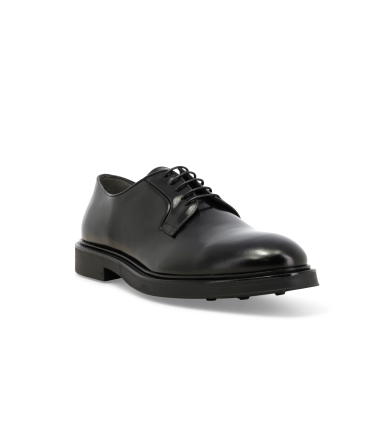 Scarpa uomo allacciata derby in pelle abrasivato nero u24648q