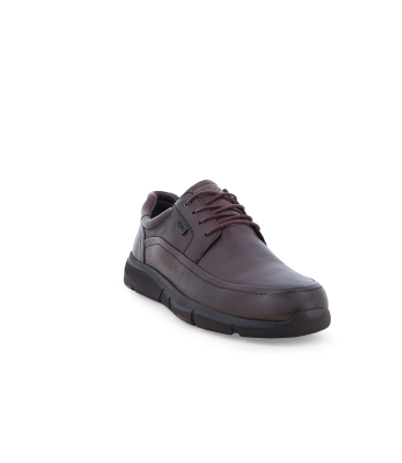 Sneakers allacciata uomo in pelle marrone u55449