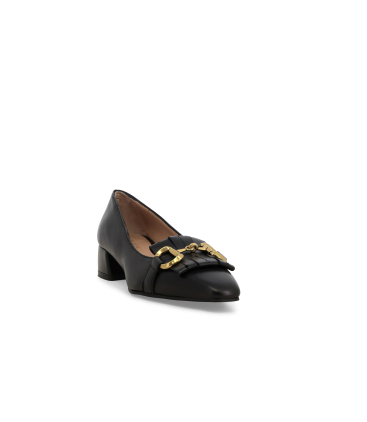 Décolleté donna elegante in pelle nero v5342q