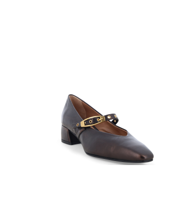 Décolleté donna elegante in pelle bronzo v5354