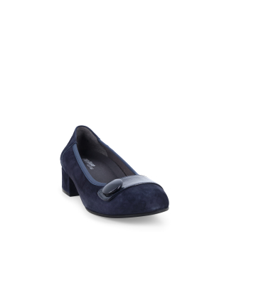 Décolleté donna comodo con plantare estraibile in camoscio blu navy x5100q