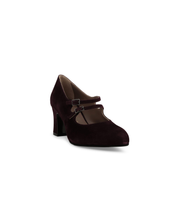 Décolleté donna con cinturino in camoscio bordo x5214q