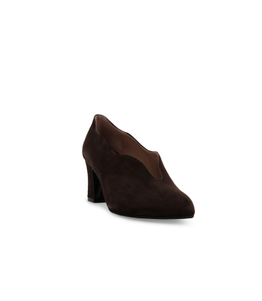 Décolleté donna in camoscio marrone x5222q