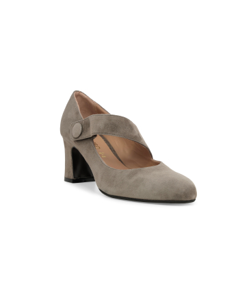 Décolleté con cinturino donna in camoscio beige x5225q