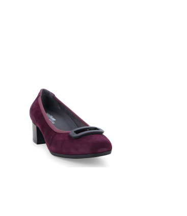 Décolleté donna comodo con tacco basso in camoscio bordo x5318q