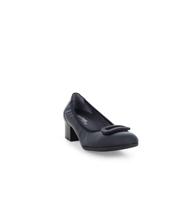 Décolleté donna comodo con tacco basso in camoscio blu navy x5318q
