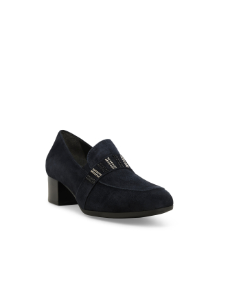 Mocassino donna in camoscio blu navy x5320q
