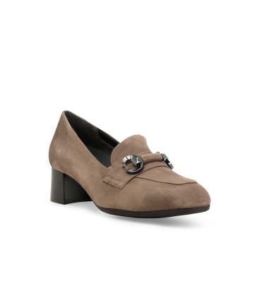 Mocassino donna in morbidissima camoscio beige x5354q