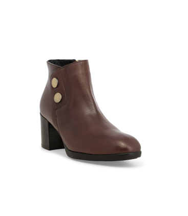 Stivaletto donna in morbida pelle marrone z246q