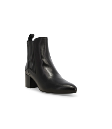 Stiefelette Damen aus Leder Schwarz bequem z366q