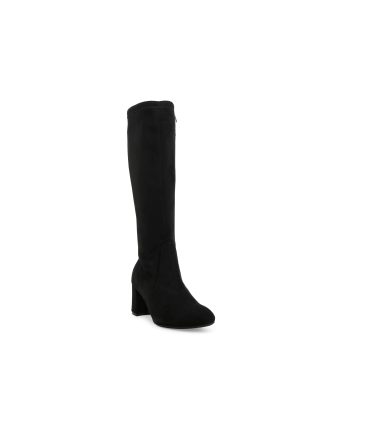 Stivale donna in similpelle elasticizzato nero z410q