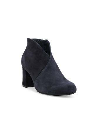 Stivaletto donna con cerniera in morbida camoscio navy z420q