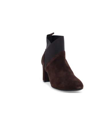 Stivaletto donna in camoscio comodo marrone z433q