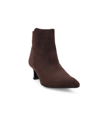 Stivaletto elegante donna in camoscio marrone comodo z822